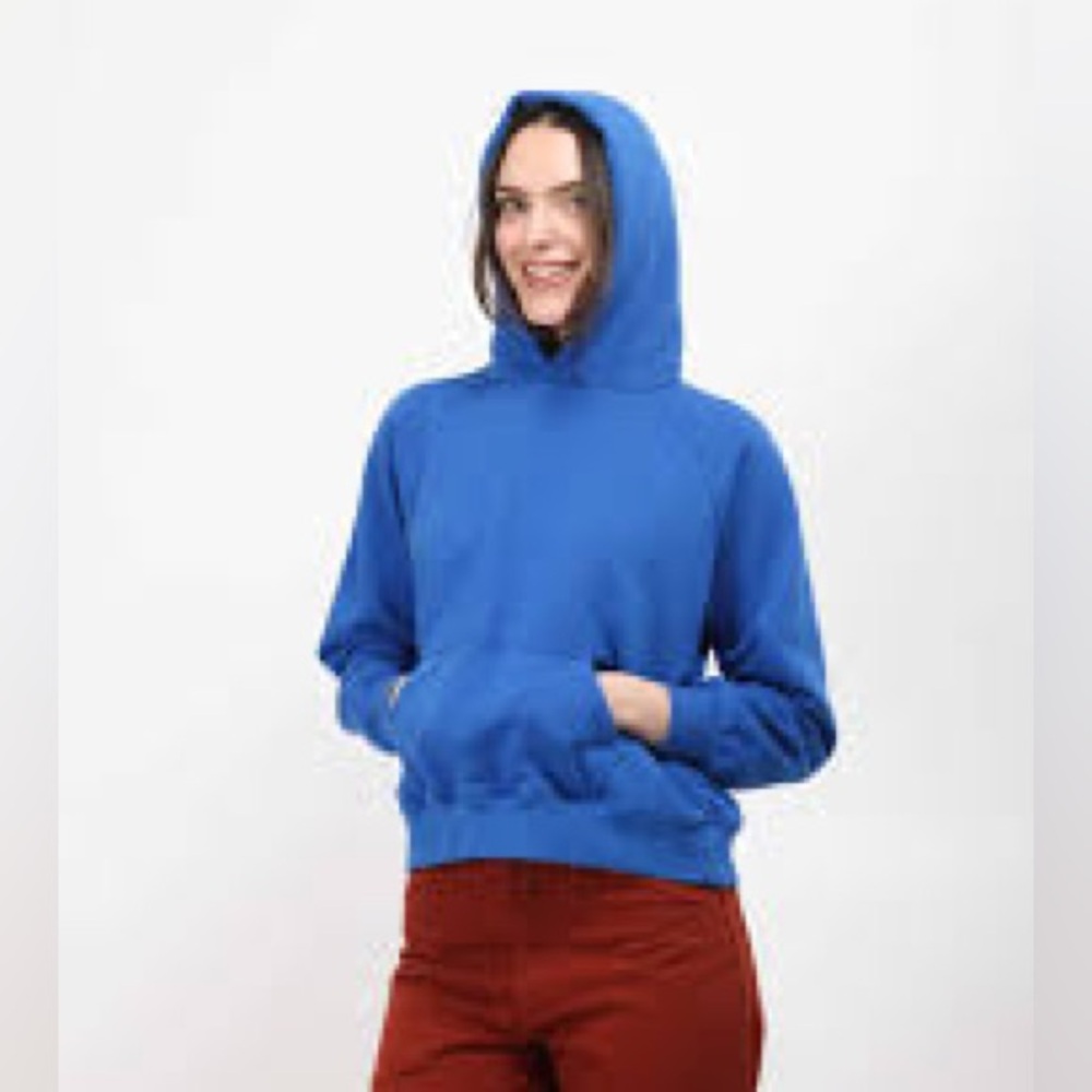 Oiselle Fleece Hooded Sweatshirt Blue Size Medium